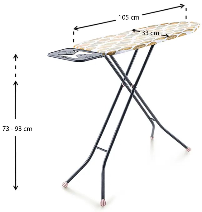 Σιδερώστρα ρούχων Eko Class Perilla μεταλλική ανθρακί 105x33x93εκ.