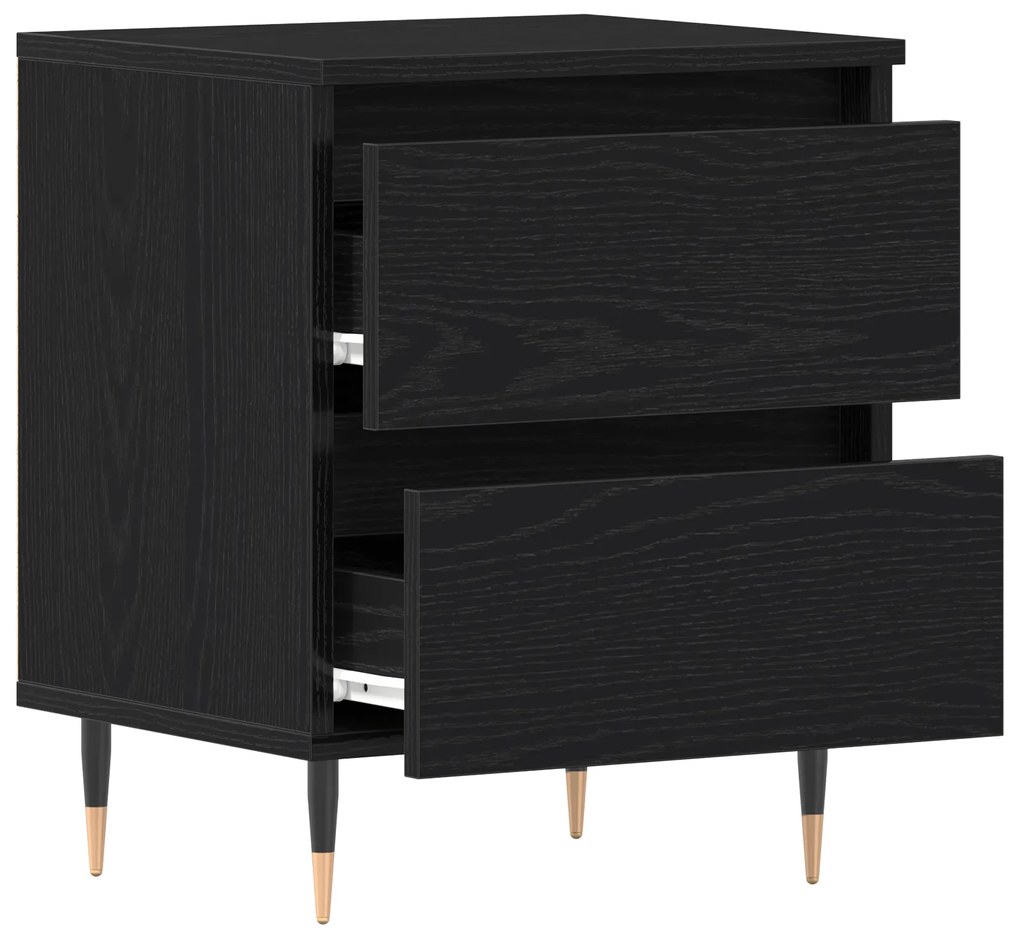 vidaXL Κομοδίνο Μαύρο Δρυς 40x35x50 εκ. Κατασκευασμένο ξύλο