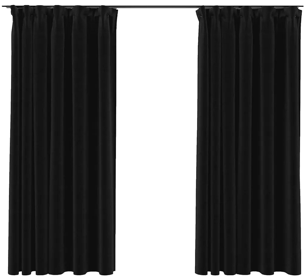 vidaXL Κουρτίνες Συσκ. με Γάντζους/&#039;Οψη Λινού 2 τεμ Ανθρακί 140x175 εκ