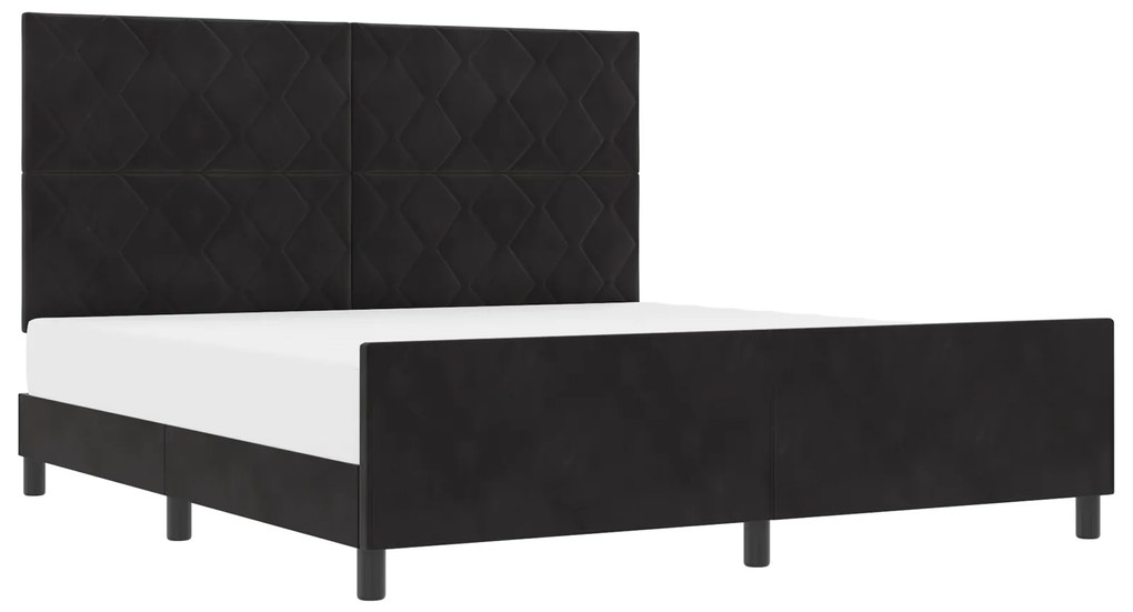 vidaXL Κρεβάτι Μαύρο 180x200 εκ Βελούδο