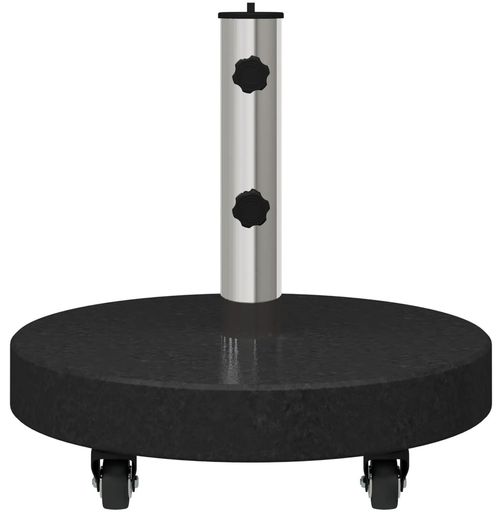 vidaXL Ομπρελοβάση  με ρόδες για σωλήνες Ø38/48mm - Μαύρη Γρανίτη, 30kg Στρογγυλή.