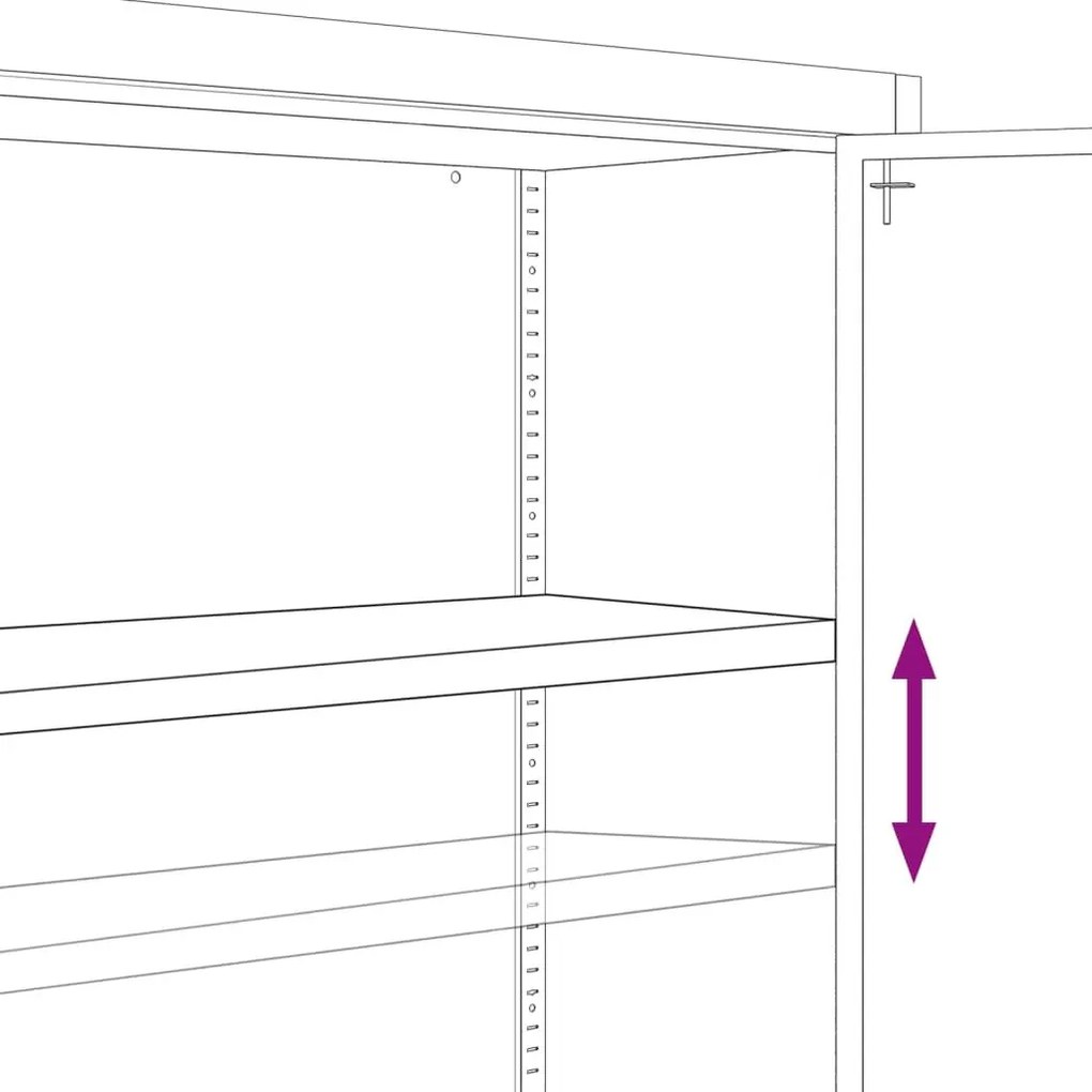 Αρχειοθήκη Ανθρακί 90 x 40 x 90 εκ. από Ατσάλι - Ανθρακί