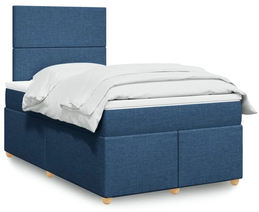 ΚΡΕΒΑΤΙ BOXSPRING ΜΕ ΣΤΡΩΜΑ ΜΠΛΕ 120X190 ΕΚ. ΥΦΑΣΜΑΤΙΝΟ 3291218