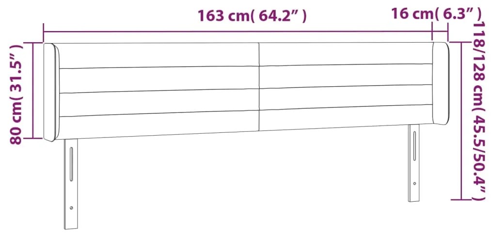 Κεφαλάρι με Πτερύγια Σκούρο Γκρι 163x16x78/88 εκ. Υφασμάτινο 3118915