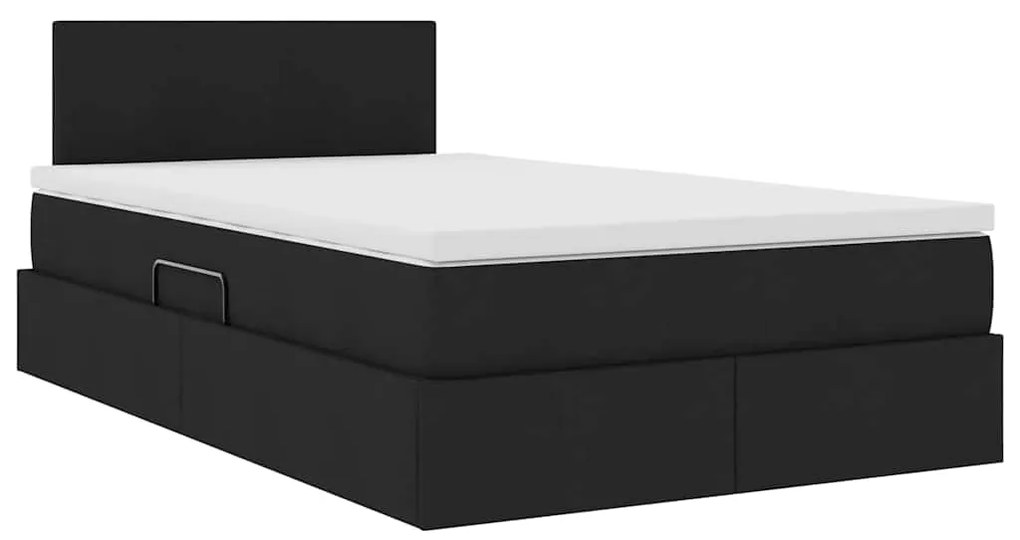 vidaXL Κρεβάτι με αποθηκευτικό χώρο και στρώμα Μαύρο 120 x 190 cm