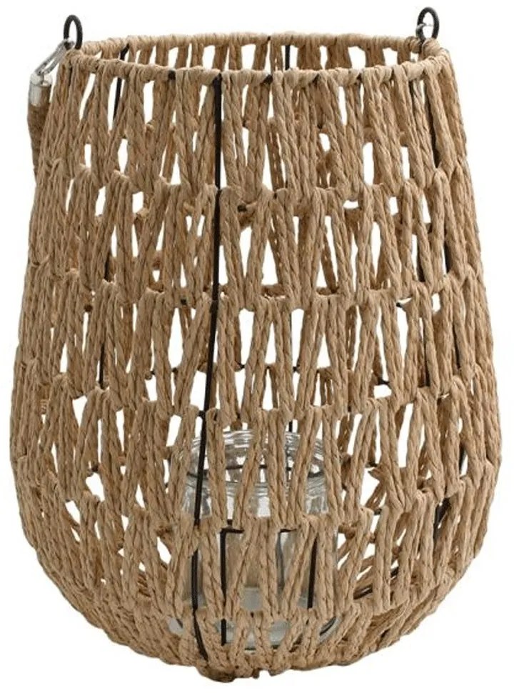 Φανάρι Ψάθινο Umeko 726-124-011 28x33cm Natural Mat