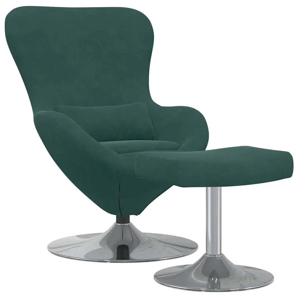 vidaXL Κάθισμα-αυγό 2 pcs Σκούρο πράσινο 63 x 73 x 90 εκ Βελούδο