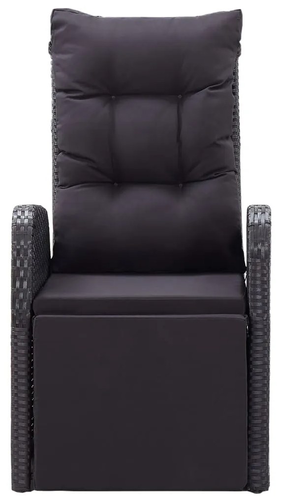 vidaXL Σετ Τραπεζαρίας Κήπου 9 τεμ Μαύρο με Μαξιλάρια