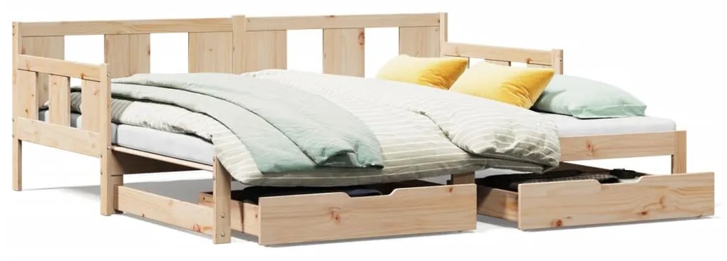 Καναπές Κρεβάτι Συρόμενος Χωρίς Στρώμα 80x200 εκ. & Συρτάρια