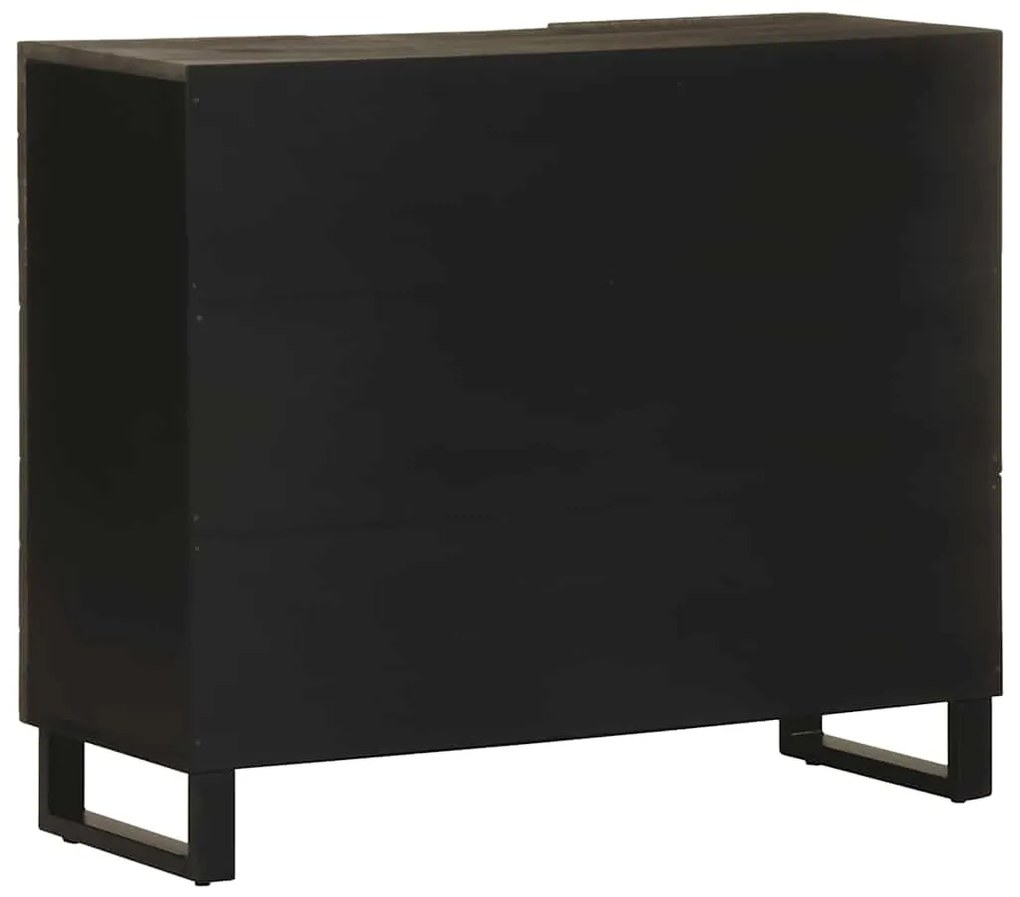Σκευοθήκη μαύρο 90x33x75 cm μασίφ ξύλο Μάνγκο 4017712