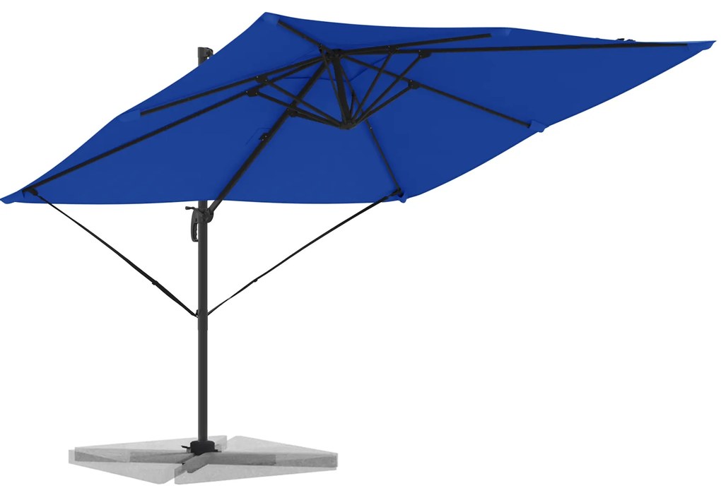 vidaXL Κινητός Ρομά Ομπρέλα Αζούρ Μπλε 286x285x265 εκ. Αλουμίνιο
