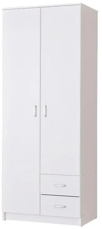 Ντουλάπα Hana 2K3P2F Λευκό 80x52x205 εκ. 80x52x205 εκ.