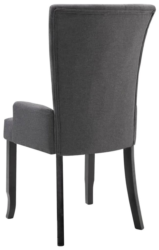 Καρέκλα Τραπεζαρίας με Μπράτσα Σκούρο Γκρι Υφασμάτινη - Γκρι