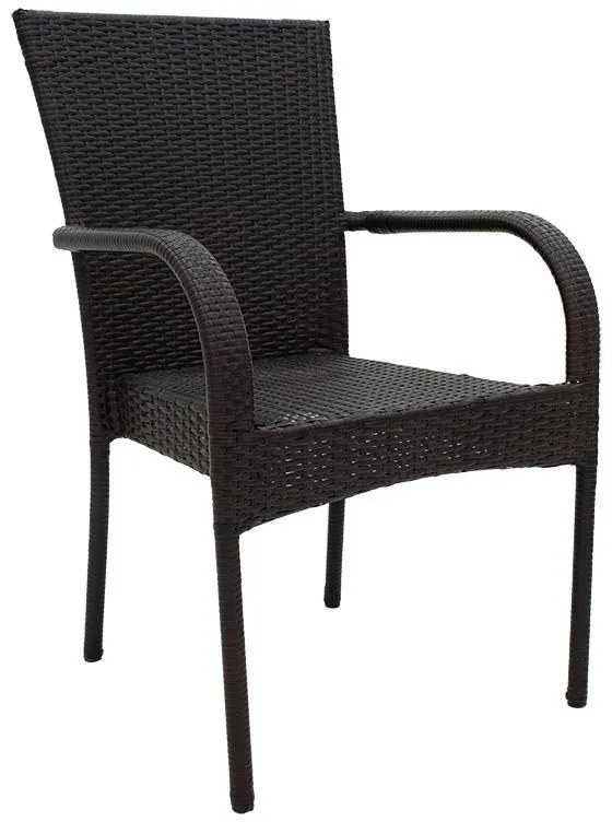 Καρέκλα - Πολυθρόνα Laura μέταλλο-pe rattan καφέ 58x58x90 εκ.