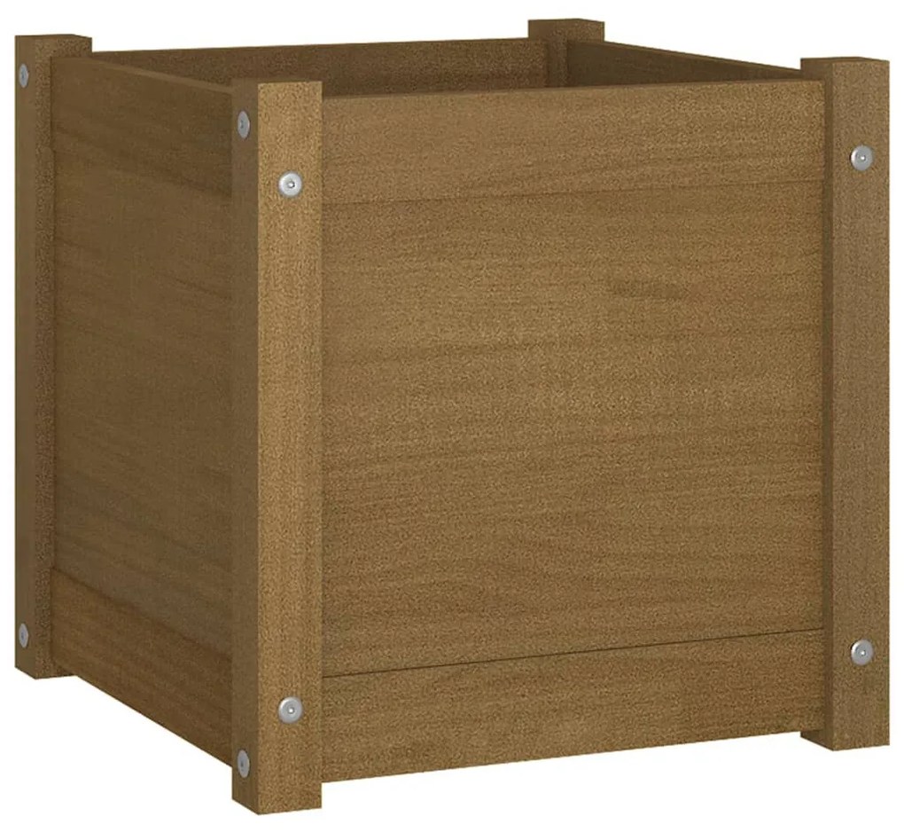 vidaXL Ζαρντινιέρες 2 τεμ. Μελί 40 x 40 x 40 εκ. από Μασίφ Ξύλο Πεύκου