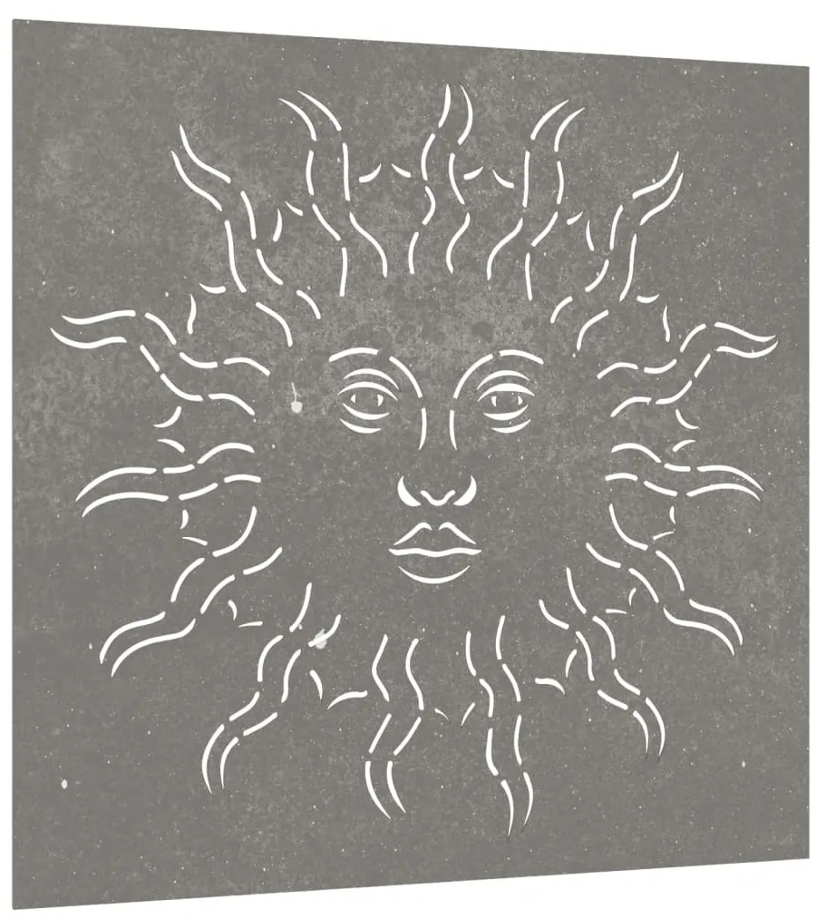 vidaXL Διακοσμητικό Κήπου Επιτοίχιο Σχ. Ήλιος 55x55 εκ. Ατσάλι Corten