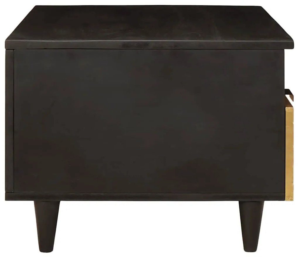 vidaXL Τραπεζάκι σαλονιού with Drawer Μαύρο και Χρυσό 80 x 54 x 40 εκ