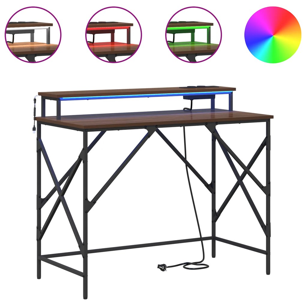 vidaXL Γραφείο Καφέ δρυς 100 x 50 x 86.5 εκ Επεξεργασμένο ξύλο
