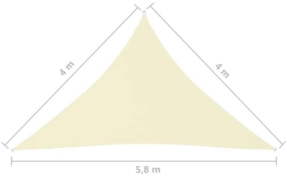 vidaXL Πανί Σκίασης Τρίγωνο Κρεμ 4 x 4 x 5,8 μ. από Ύφασμα Oxford