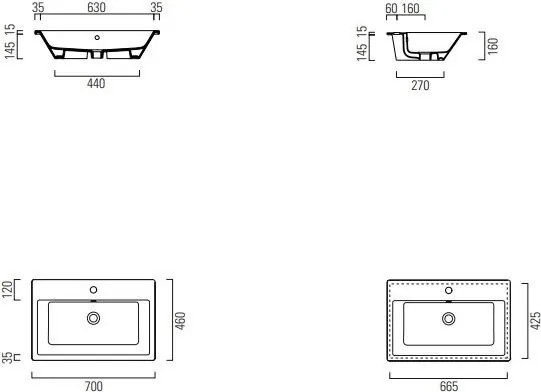Νιπτήρας Kube-X GSI White