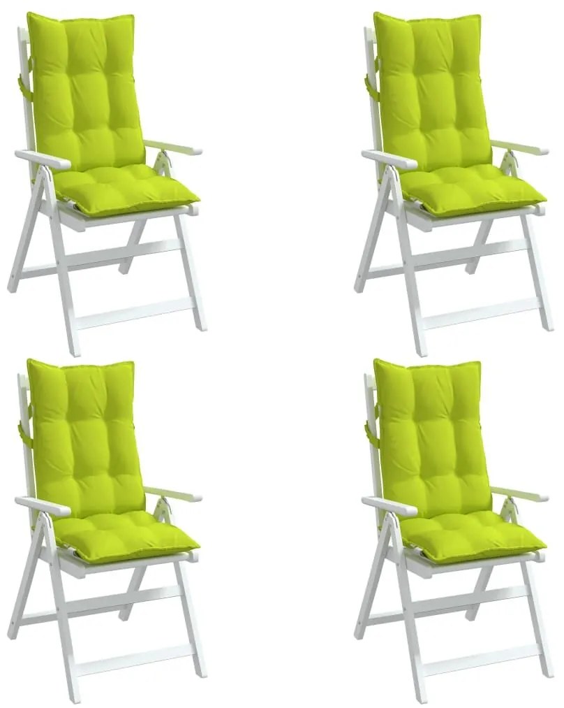 Μαξιλάρια Καρέκλας με Πλάτη 4 τεμ. Φωτ. Πράσινο Ύφασμα Oxford - Πράσινο