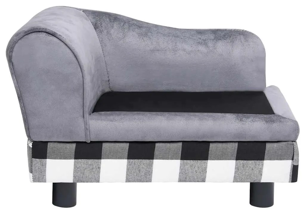 vidaXL Καναπές - Κρεβάτι Σκύλου Γκρι 57 x 34 x 36 εκ. Βελουτέ