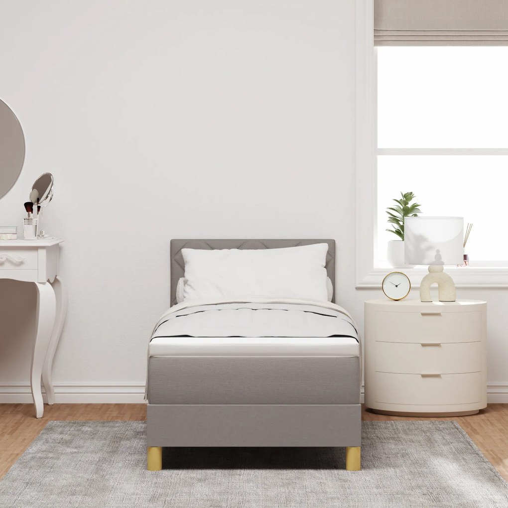 vidaXL Κρεβάτι με Σπαστό Στρώμα Γκρι 80x200 cm Ύφασμα