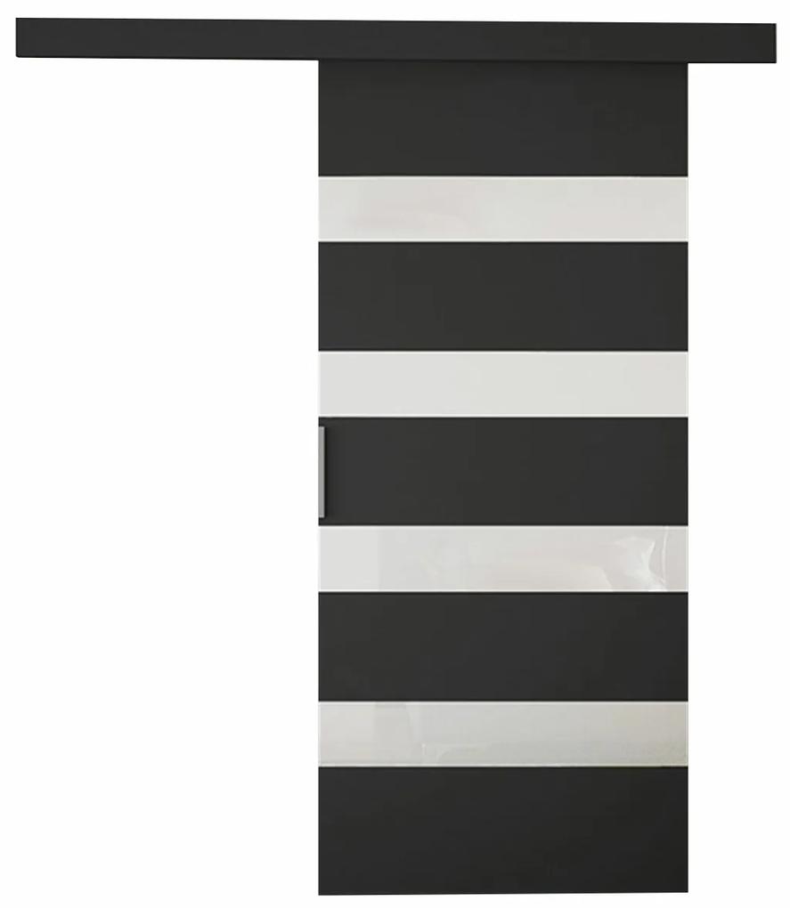 Συρόμενες πόρτες Atlanta 180, 31 kg, Άσπρο, Μαύρο, Πλαστικοποιημένη μοριοσανίδα, Αλουμίνιο | Epipla1.gr