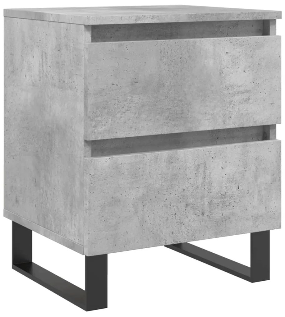 vidaXL Κομοδίνο Γκρι Σκυροδέματος 40 x 35 x 50 εκ. από Επεξεργ. Ξύλο