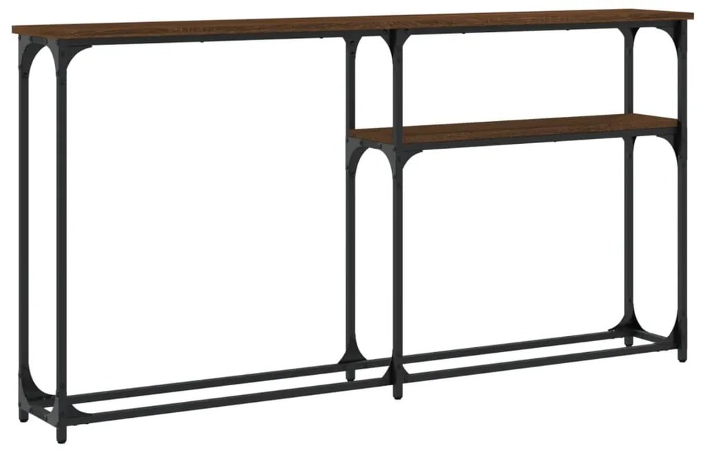 vidaXL Τραπέζι Κονσόλα Καφέ Δρυς 145x22,5x75 εκ. Επεξεργασμένο Ξύλο