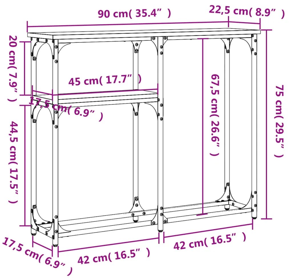 ΤΡΑΠΕΖΙ ΚΟΝΣΟΛΑ ΚΑΠΝΙΣΤΗ ΔΡΥΣ 90X22,5X75 ΕΚ. ΕΠΕΞΕΡΓ. ΞΥΛΟ 834092