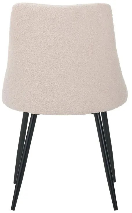 Καρέκλα Giselle μπουκλέ ύφασμα σε μπεζ απόχρωση 51x52x82εκ 51x52x82 εκ.