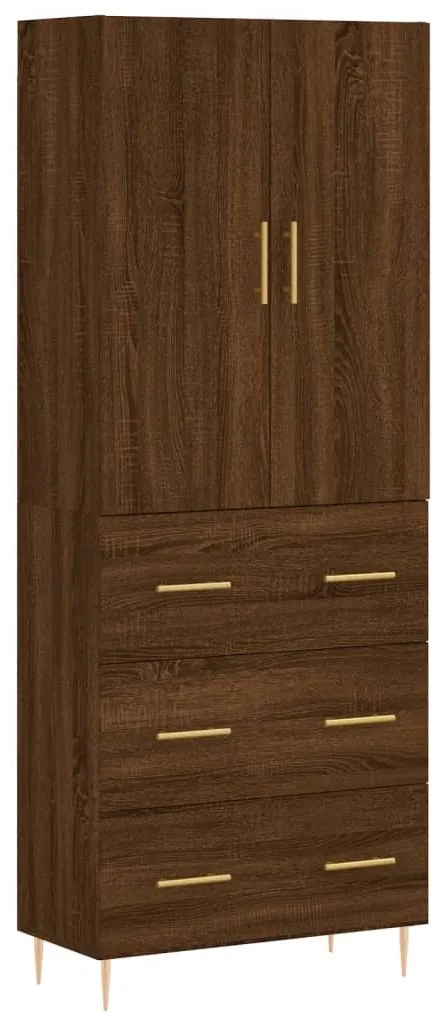 vidaXL Ντουλάπι Καφέ Δρυς 69,5 x 34 x 180 εκ. από Επεξεργασμένο Ξύλο