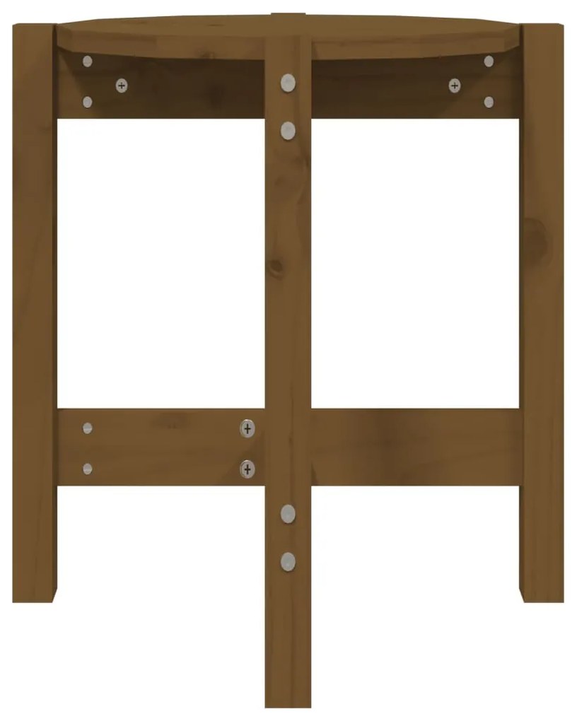 vidaXL Τραπεζάκι Σαλονιού Καφέ Μελί Ø 42,5x45 εκ. Μασίφ Ξύλο Πεύκου