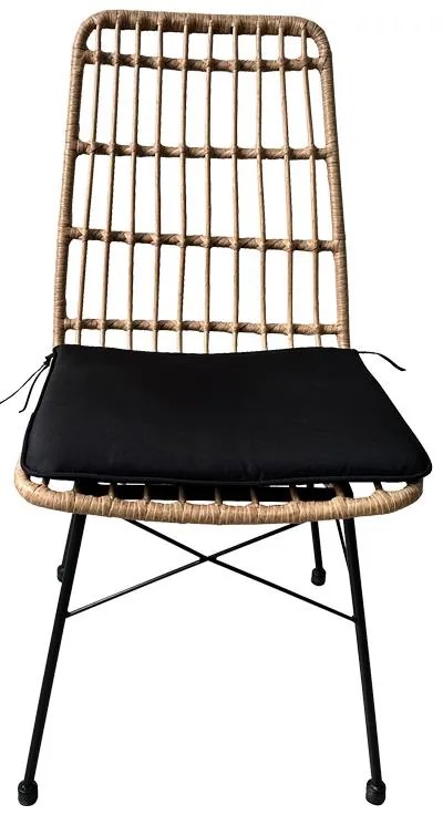 Τραπεζαρία Naoki U σετ 5τεμ rattan pe σε φυσική απόχρωση και μαύρο μέταλλο 160x90x78εκ 160x90x78 εκ.