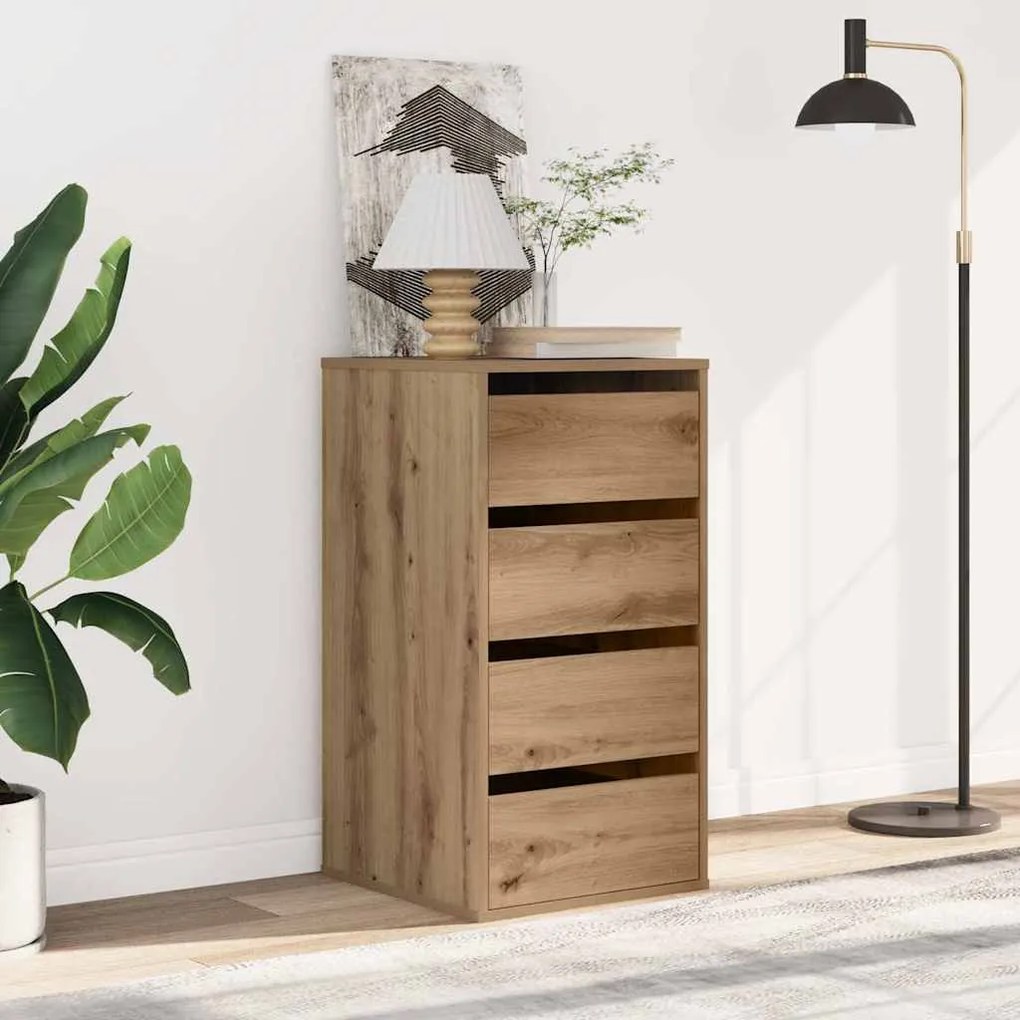 vidaXL Συρταριέρα Γωνιακή Αρτισιανή Δρυς 40x41x76 εκ. Επεξεργ. Ξύλο
