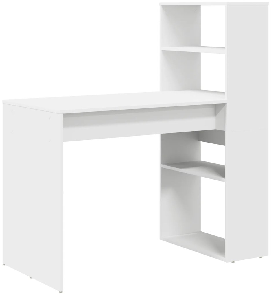 vidaXL Γραφείο με Αποθήκευση Λευκό 113x54x120 εκ. Επεξεργασμένο Ξύλο