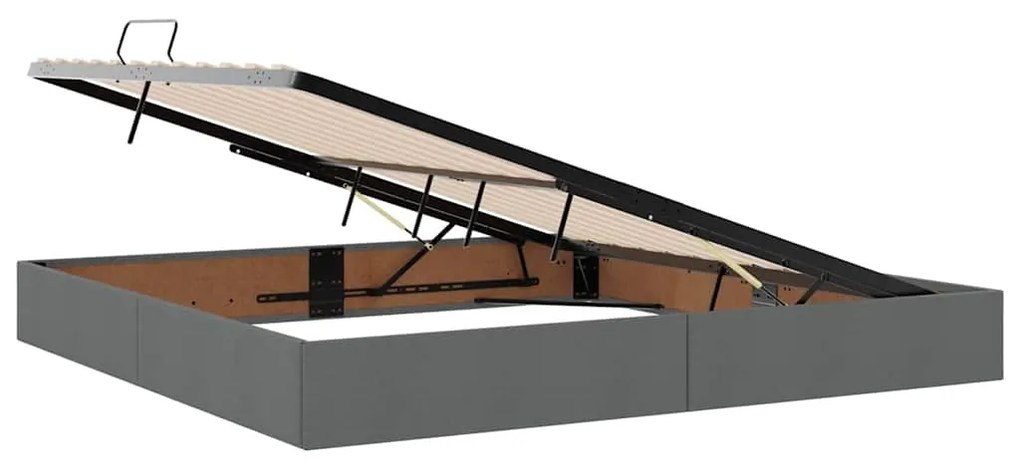 vidaXL Κρεβάτι με αποθηκευτικό χώρο και στρώμα με στρώμα Σκούρο Γκρι