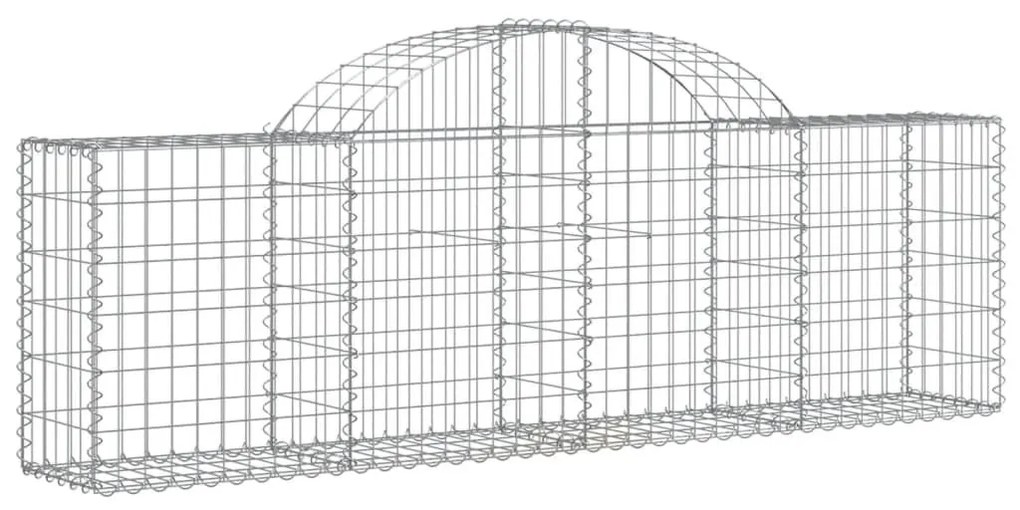 Συρματοκιβώτια Τοξωτά 5 τεμ. 200x30x60/80 εκ. Γαλβαν. Ατσάλι - Ασήμι