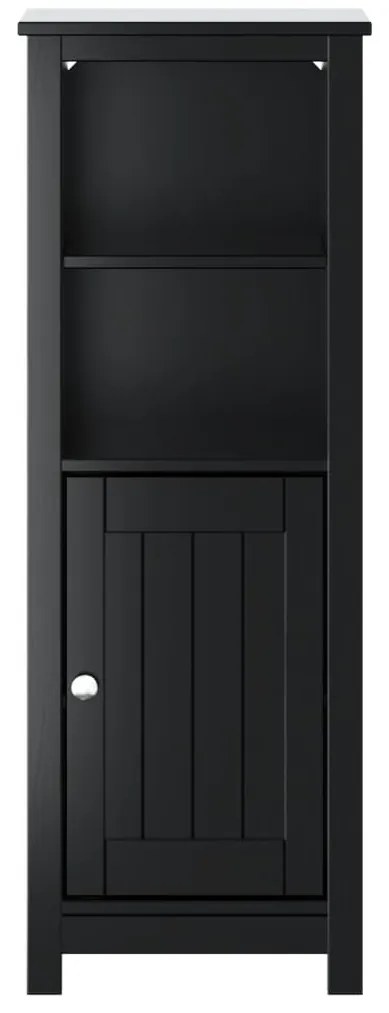 vidaXL Ντουλάπι Μπάνιου BERG Μαύρο 40 x 34 x 110 εκ. Μασίφ Ξύλο Πεύκου