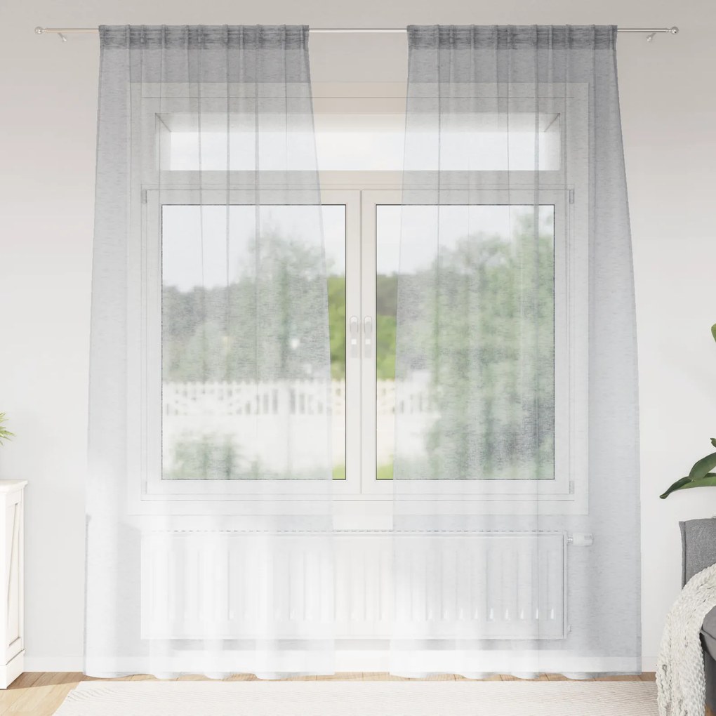 vidaXL Κουρτίνες 2 pcs Σκούρο γκρι 140 x 225 cm Πολυεστέρας
