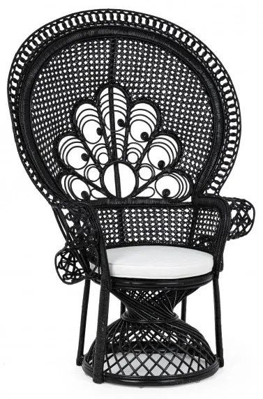 Armchair Peacock Black 106x71x148 - Μαύρο
