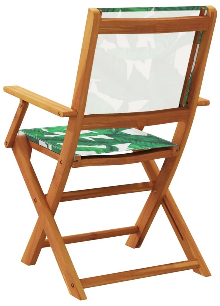 vidaXL Καρέκλες Κήπου Πτυσσόμενες 8 Τεμ. Πράσινο Ύφασμα/Μασίφ Ξύλο