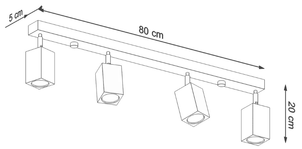 Sollux Φωτιστικό οροφής Keke 4,ξύλο,4xGU10/40w