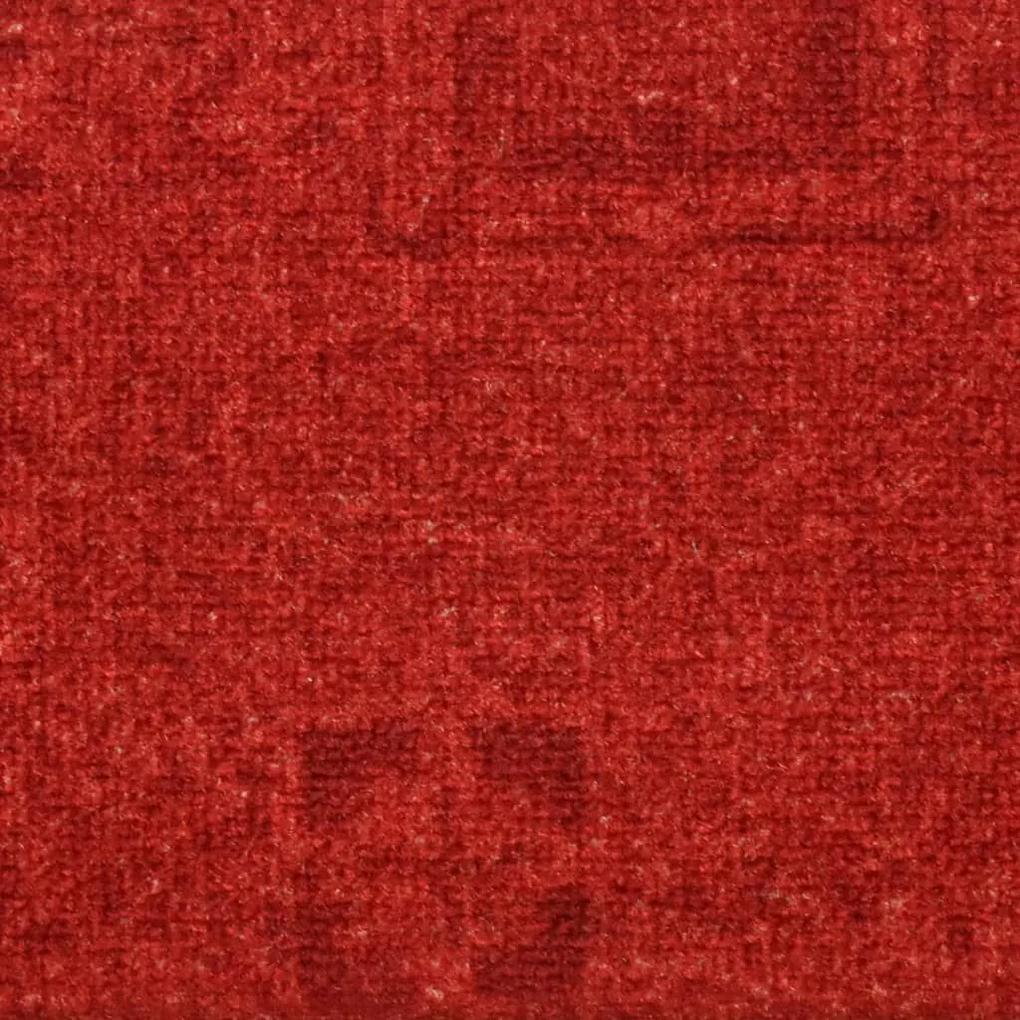 Πατάκια Σκάλας Αυτοκόλλητα 15 τεμ. Κόκκινα 65 x 21 x 4 εκ. - Κόκκινο