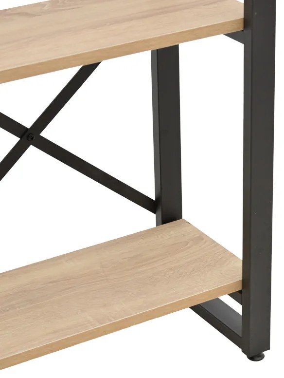 Βιβλιοθήκη Crimson pakoworld σε oak-μαύρη απόχρωση 50x22x150εκ (1 τεμάχια)