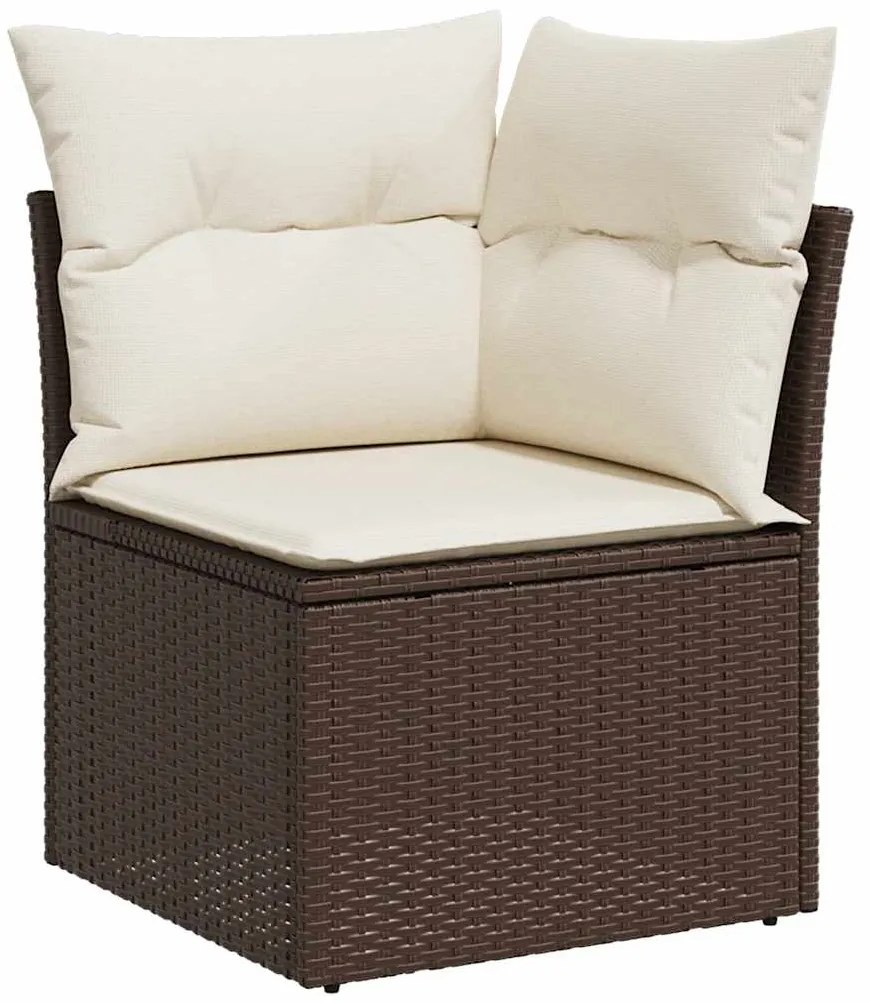 vidaXL Σαλόνι Κήπου Σετ 9 τεμ. Καφέ από Συνθ. Ρατάν με Μαξιλάρια