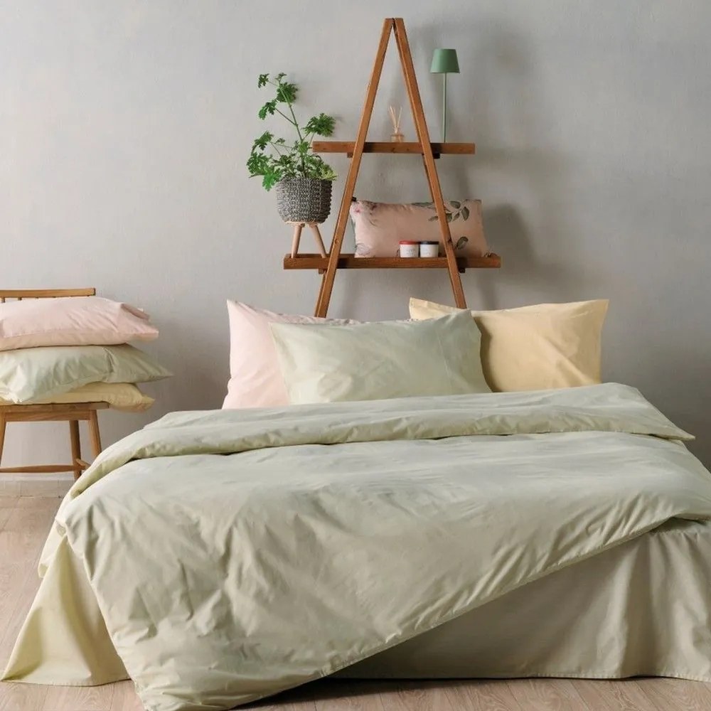Παπλωματοθήκη Essential 10 Light Green Kentia Υπέρδιπλo 220x240cm 100% Πενιέ Βαμβάκι