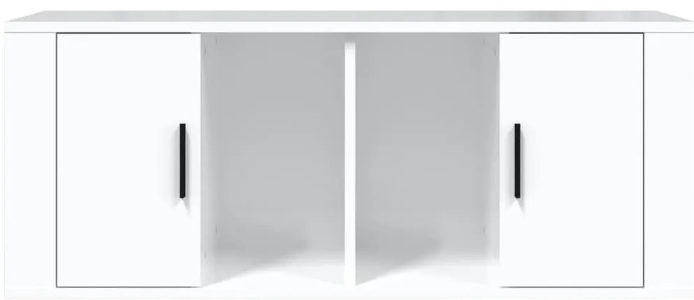 vidaXL Έπιπλο Τηλεόρασης Γυαλ. Λευκό 100x35x40 εκ. Επεξεργασμένο Ξύλο