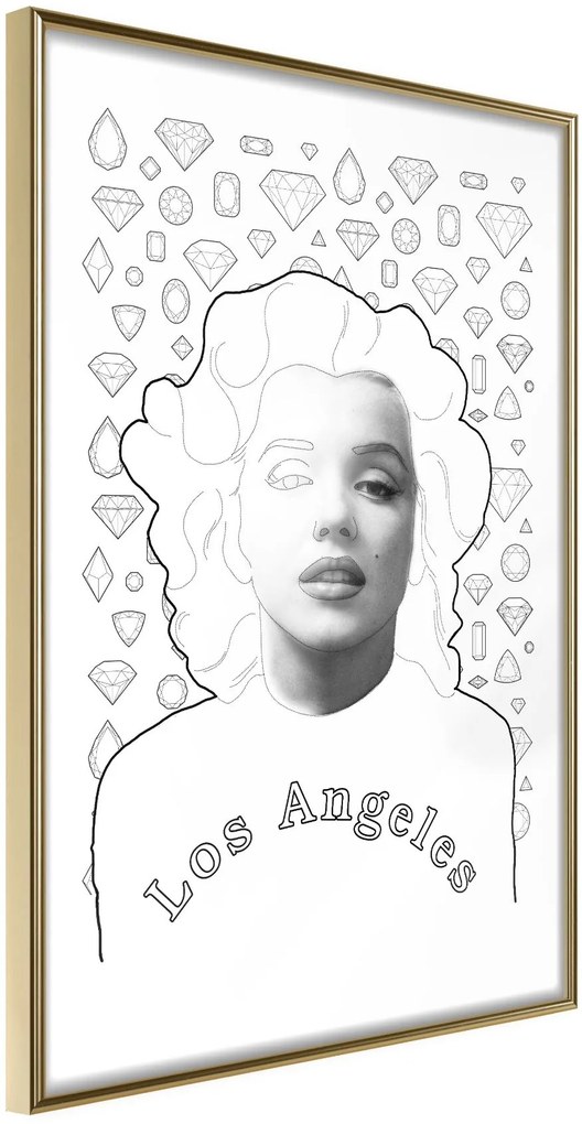 Αφίσα - Marilyn in Los Angeles - 20x30 - Χρυσό - Χωρίς πασπαρτού